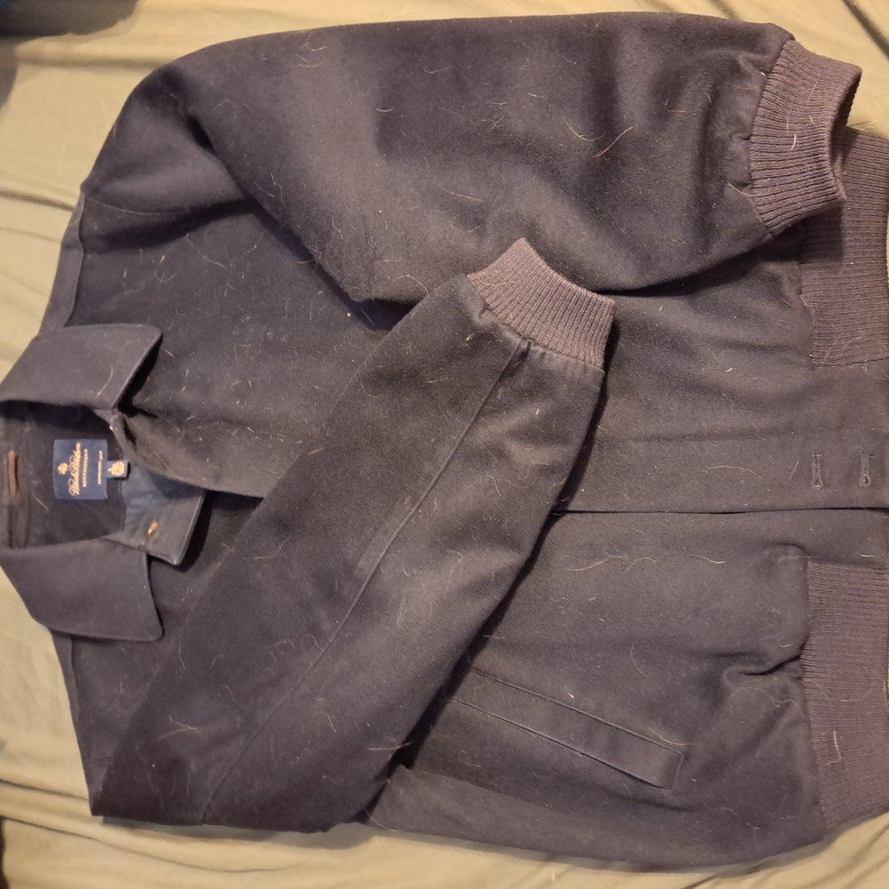 Mens Navy Blue Brooks Brothers Bomber Style Jacket